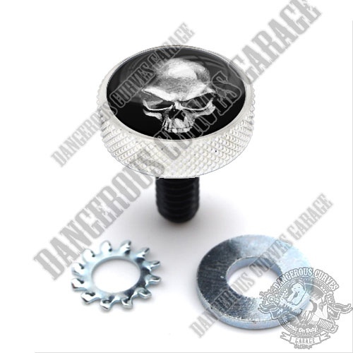 Hogking Speed Shop Vivid Black Billet Hex Thumb Screw Seat Bolt – Fits 99-16 Touring – Pin Up Girl Design