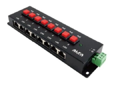 8 Ports 12 - 48V DC Input Passive POE Injector with Switch ON/OFF Capability