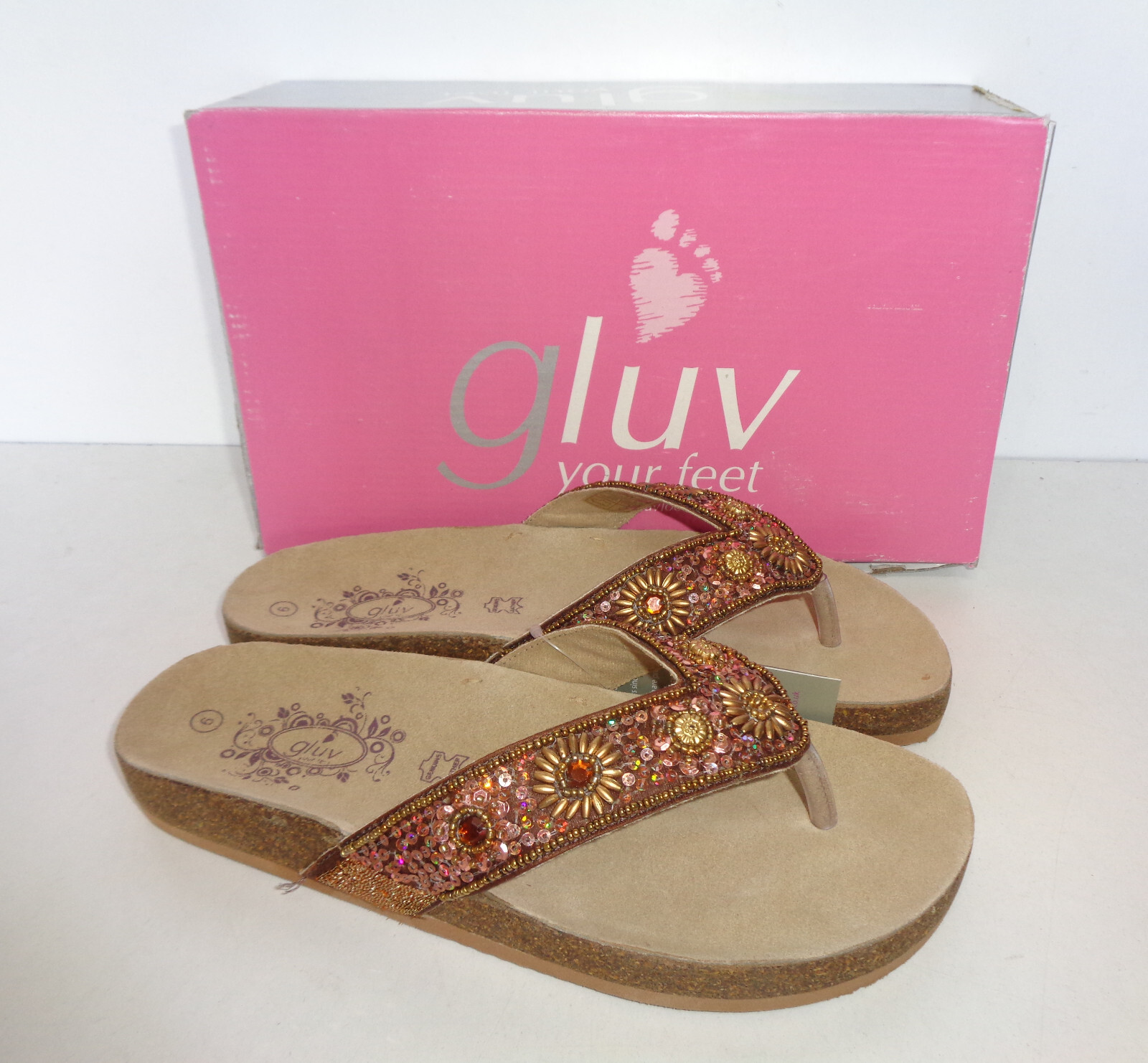 APL Sandali Gluv donna oro bronzo da donna muli pelle scarpe con calzature nuove UK taglia 7