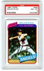 NOLAN RYAN~CALIFORNIA ANGELS~1980 TOPPS PSA-8 NM-MT HOT MLB BASEBALL CARD #580