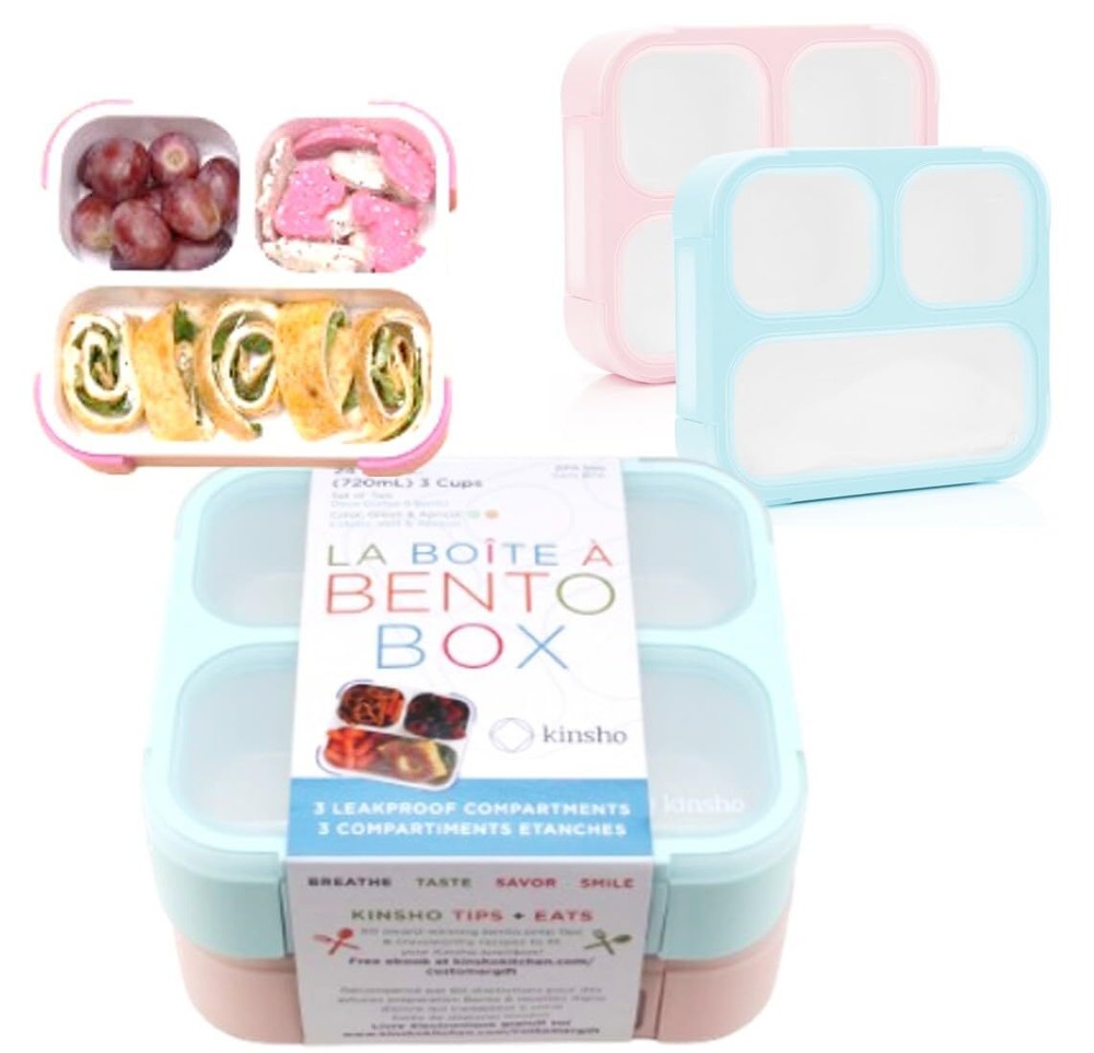 Medium Bento Box For Kids Lunchbox For Boys Or Girls Leakproof 3 Compartment Con