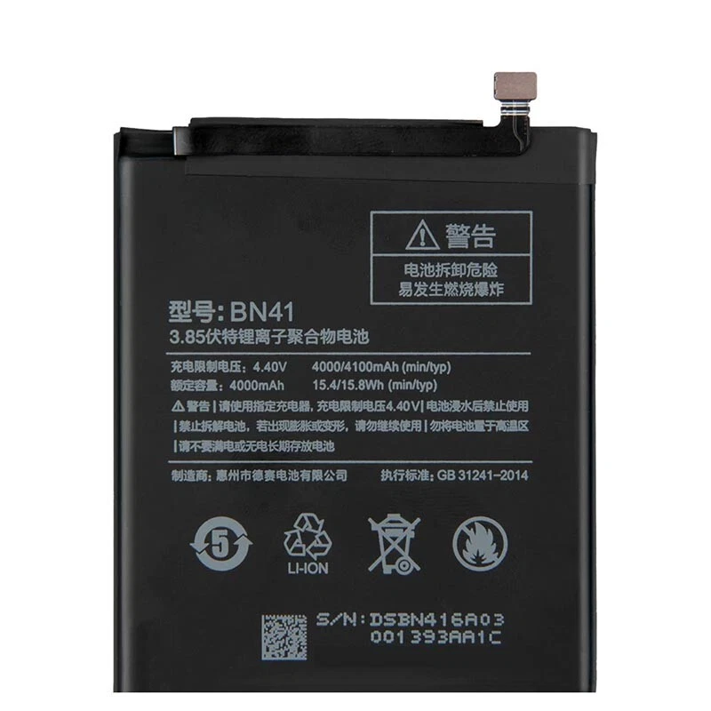 Batería de repuesto BN41 para Xiaomi Mi Redmi Note 4 4X Global y 2016100 4100 mAh Foto 3 de 4