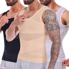 Men's Slimming Body Shaper Tank Top Abdomen Gynomastica Compression Vest Shirt