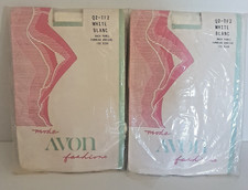 Lot Of 2 Vintage Avon White Back Panel Panty Hose Queen Size Plus Q2-TF2 Canada
