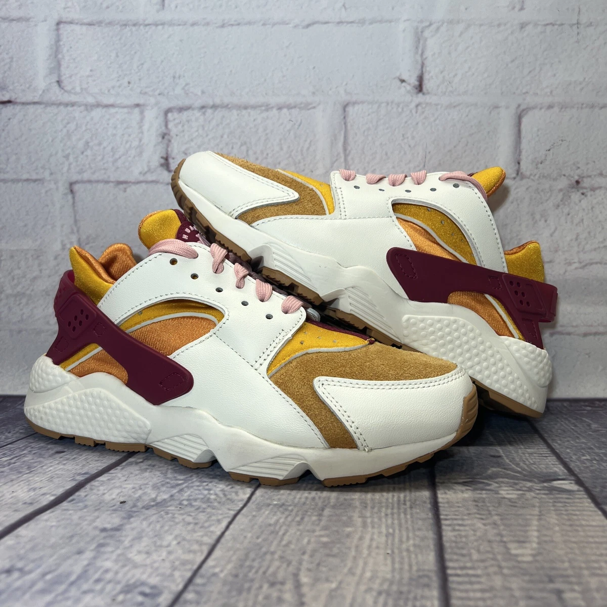 Nike Air Huarache Run Shoes Gold Maroon DO6720-100 Women's NEW | eBay