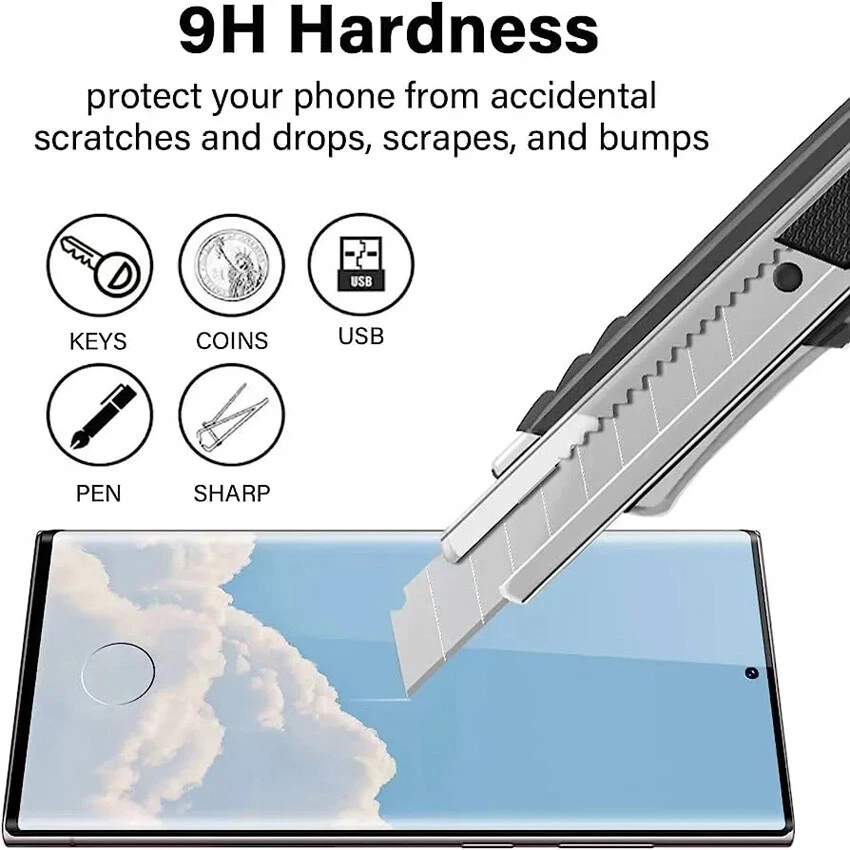 3D изогнутая пленка протектор экрана для Samsung S24 S23 Ultra S22 S21 закаленное стекло - Изображение 3 из 4