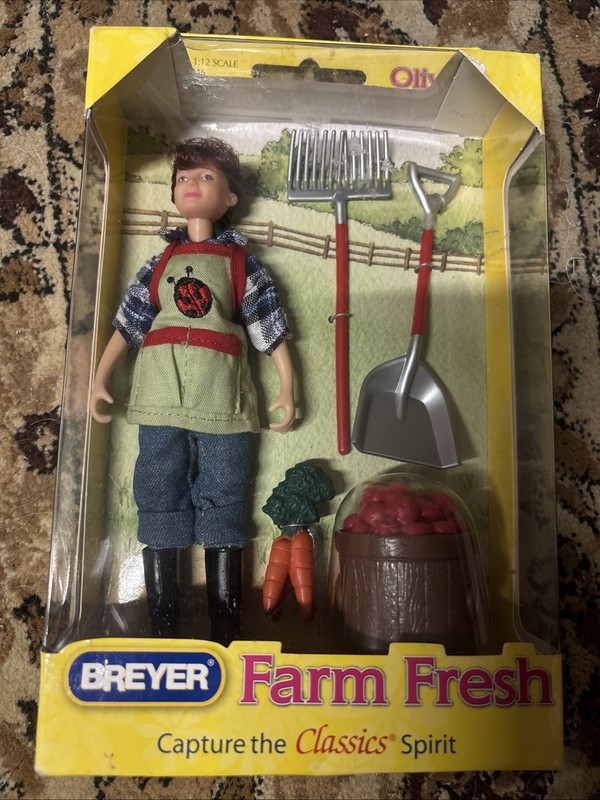Breyer Horse Farm Fresh Set Classics Articulated Olivia Apples Carrots Tool 1:12