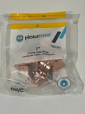 NIP new HoldRite HR 1" 2-hole tube strap 301312 copper plated steal