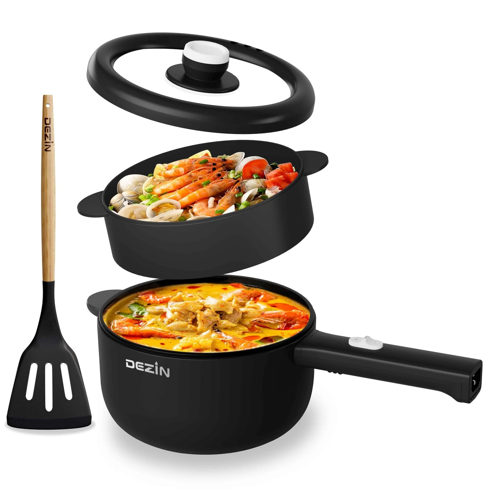 Hot Pot Electric, 2L Non-Stick Sauté Pan, Rapid Noodles Cooker, Mini Portable...