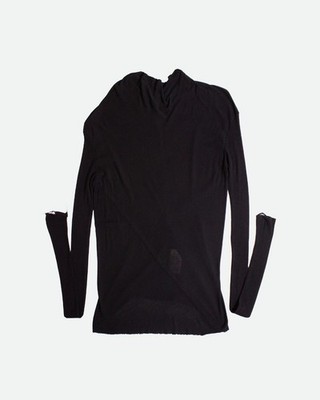 Rick Owens - SS16 Cyclops Cowl Neck Long sleeve Top - IT 38/US 4 - Black