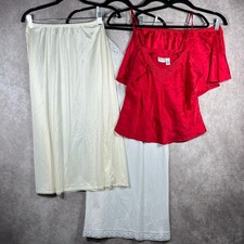 Vintage Lot Of 3 Slip Skirt Slip Dress Sleepwear Set Silk Screen Vanity Fair