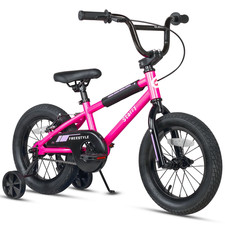 14in Kids BMX Bike w/ Training Wheels Coaster Brake Ages 3-5 Pink