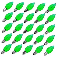  C7 Led Replacement Christmas Light Bulbs, C7 25 Count (Pack of 1) Green