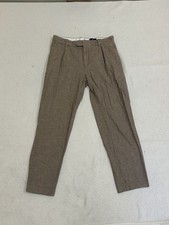 H M Regular Fit Pleated Trousers Brown Size 31