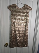 ARK & CO Sequin Dress S Small Rose Gold Silver Party Cruise Wedding Holiday