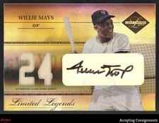 2005 Leaf Limited Legends Jersey Number Willie Mays GAME-USED JERSEY AUTO 20/24