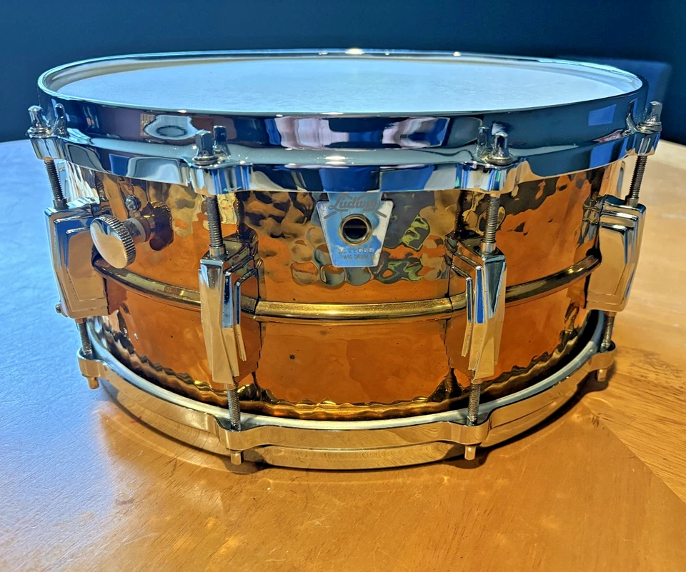 80er Ludwig Hammered Bronze Snare Drum 14x6,5"