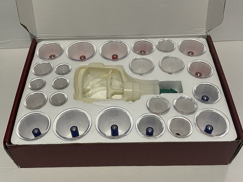 24 Cup Chinese Traditional Medicine Magnet Therapy Vacuum Cupping Kit 