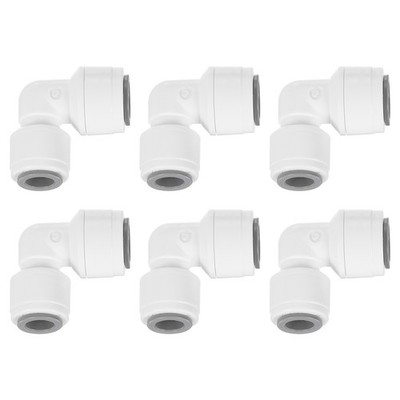 6Pcs Push to Connect Fittings, 5/16'' OD x 3/8'' OD Elbow Union (8-10mm)