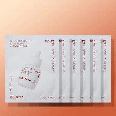INNISFREE Black Youth Enhancing Ampoule Mask 28mL 6매