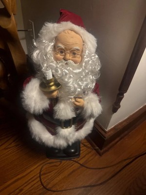 VINTAGE TELCO MOTION-ETTE ANIMATED SANTA CLAUSE FIGURE WITH CANDLE EXCELLENT