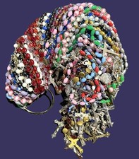 Bulk Lot of 10 Plastic & Metal Rosary Assorte...