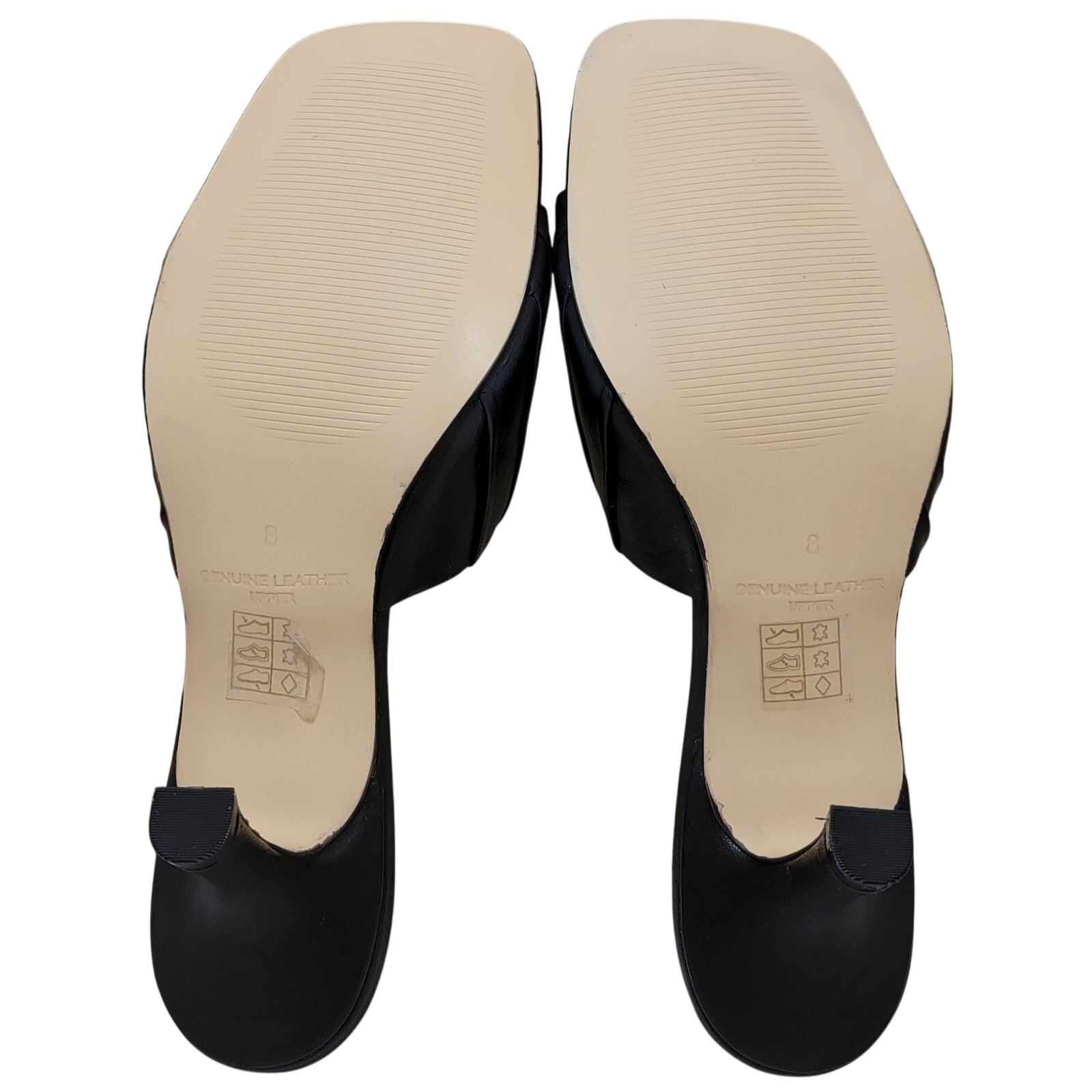 APL Sandali da donna firmati Journee Juliette stiletto slide taglia US 8M in pelle nera