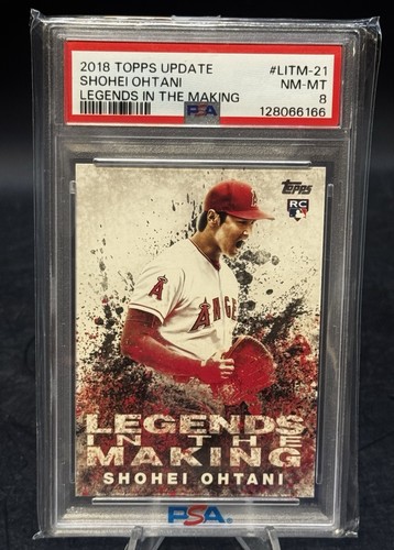 2018 TOPPS UPDATE LEGENDS IN THE MAKING #LITM-21 SHOHEI OHTANI ROOKIE RC PSA 8
