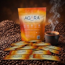 AGARA Cafe Instant Coffee Dark Roast Premium Arabica Blend 30 Stick Packs Pantry