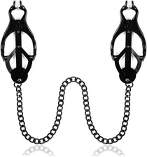 Clip Non-Piercing Body Clips Chain Nipple Clamps with Clover Chain Body Jewelry