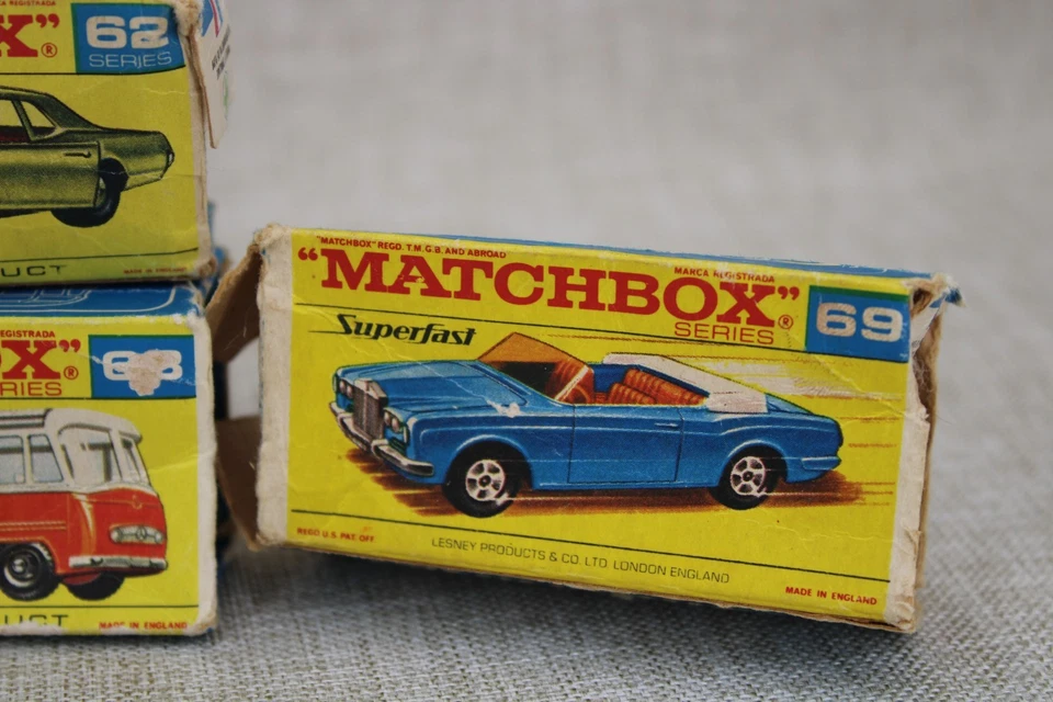 4 vintage Lesney Matchbox Toy Vehicle BOXES ONLY Nos. 52, 62, 68, 69 - Image 4 of 4