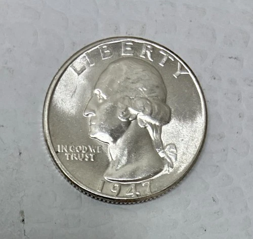 1947-D Silver Washington Quarter, Brilliant Uncirculated