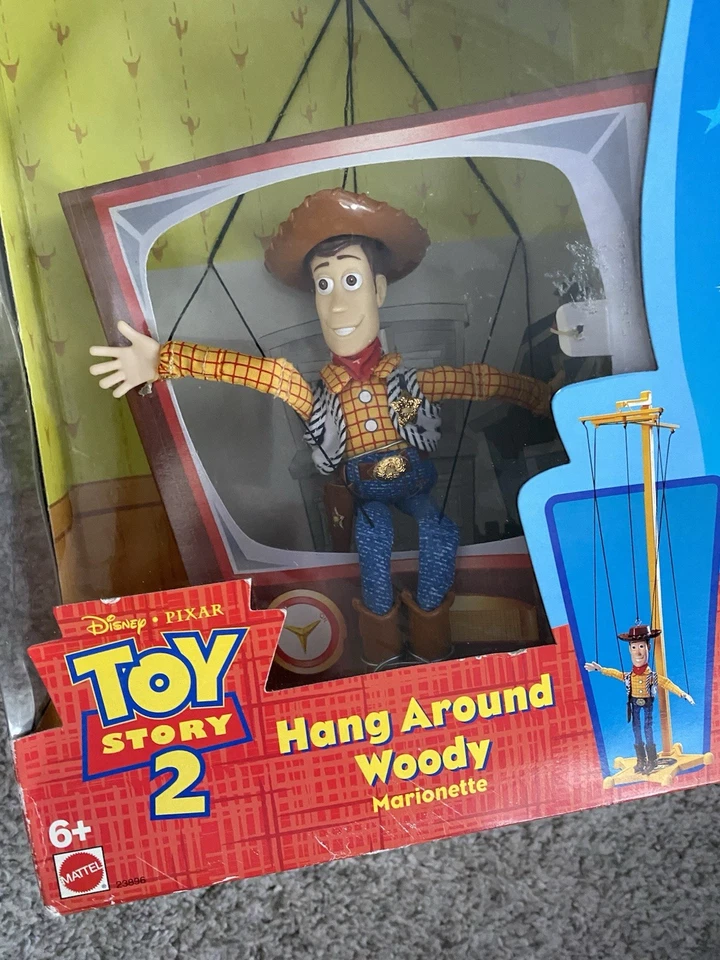Muñeca marioneta leñosa vintage Toy Story 2 Woody's Roundup Hang Around marioneta Disney Foto 4 de 4