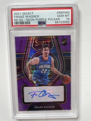 FRANZ WAGNER 2021-22 Panini Select RC Auto /15 PSA 10 - Neon Purple Pulsar