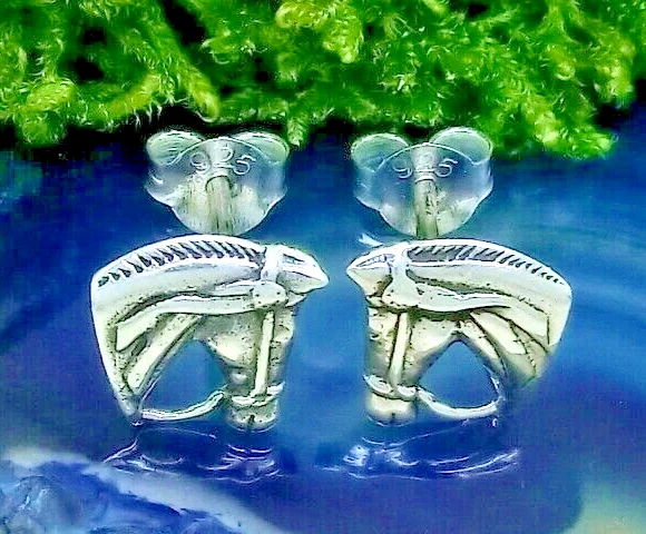 Pferde Ohrringe 925 Sterling Silber Pferdekopf Ohrstecker Mädchen Damen Neu - Bild 3 von 3