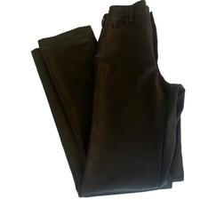 ZARA Black Faux Leather Wide Leg Crop Pants Size 4