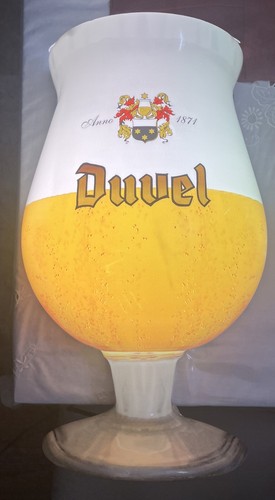 Lighted 3-D DUVEL Beer Sign. 19” X 11” x 6.5" Belgian. Man Cave Ready. Read