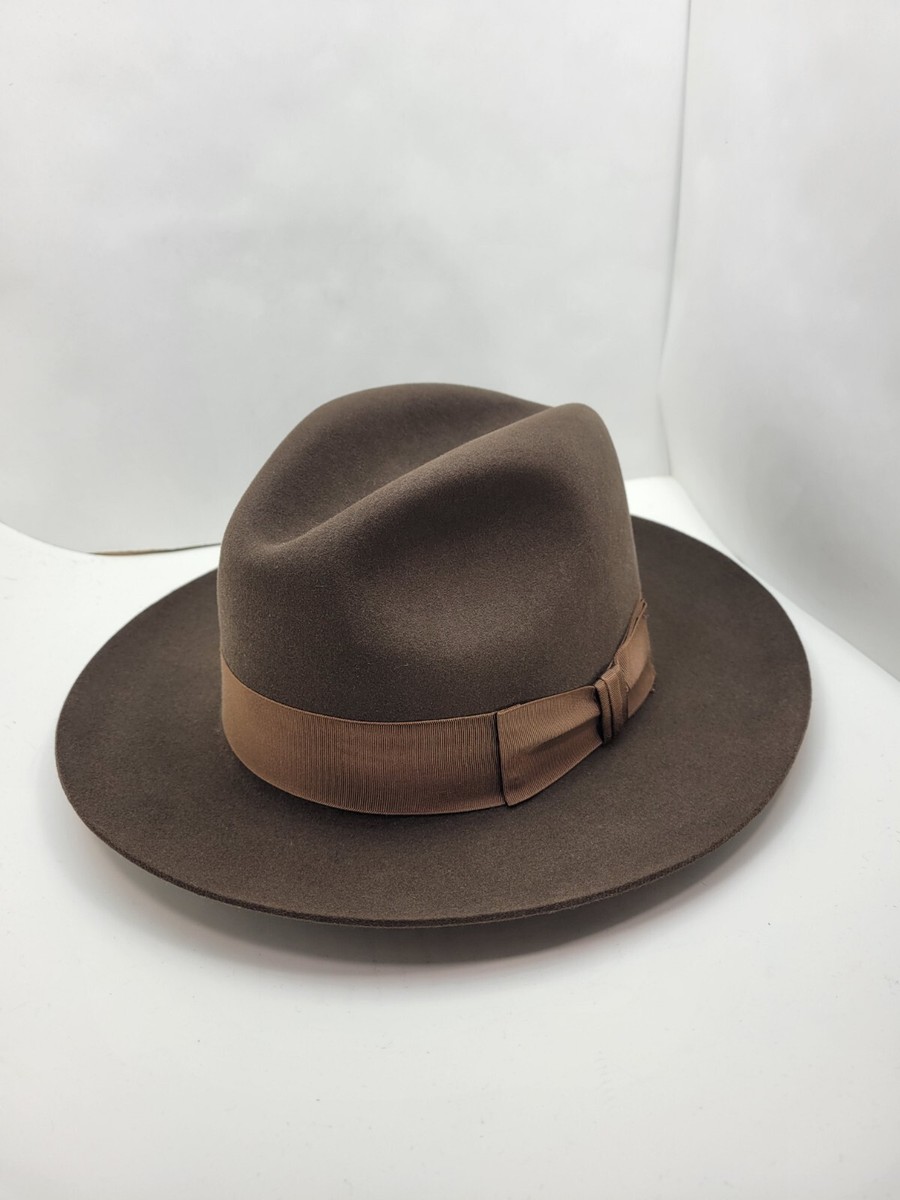 SCALA STYLE 3 BROWN FUR FEDORA MADE IN USA | eBay display picture 3