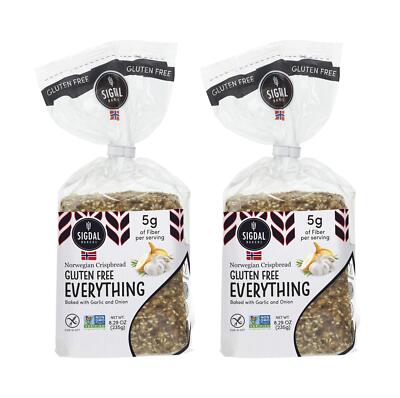 Sigdal Bakeri Everything Bagel Crispbread Pack of 2 Gluten Free 8.29 oz