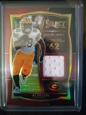 2020 Panini Select Football AJ DILLON Red Prizm Rookie Patch PACKERS RC #DS-AJD