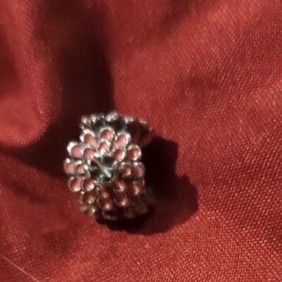 Chamilia blühende Zinnie rosa Emaille Sterling Charm 2020-0651 Lot EA7231