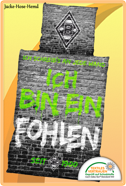 Borussia MöNchengladbach Leuchtet Im Dunkeln BettwäSche Logo Gr: 135X200Cm Bmg-image