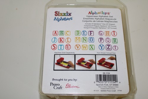 Sizzix Alphabars Alphaclips Uppercase Alphabet Set of 9 Bars (27 Shapes) - Picture 3 of 3