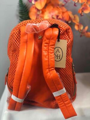Danica Large Perforated Leather Backpack by ash Ash Danica Perforated Leather Backpack - Orange Backpacks  main image 4