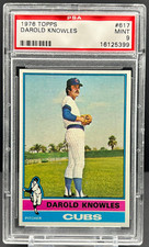 1976 Topps Baseball Darold Knowles PSA 9 MINT Chicago Cubs Card #617     cc23