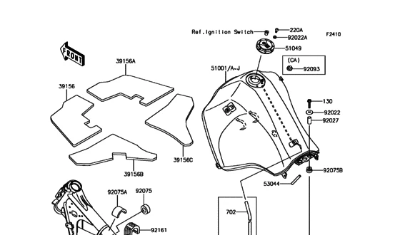 Tapa de bloqueo del tanque de combustible de gas con llaves para KAWASAKI KLR250 KLR650 KL110 KSR Foto 3 de 4
