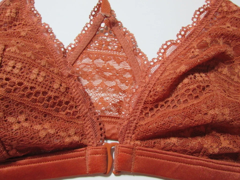 Victoria Secret Bra Size S Terracotta Wireless Lined Front Closure Racerback Foto 3 de 4