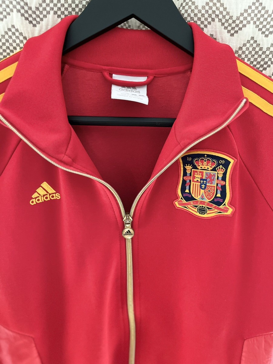 2010 ADIDAS SPAIN WORLD CUP Soccer Red NATIONAL TEAM JACKET size L