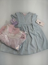 CI Castro  Co Pink White Blue Dress Set 24 Months New Nordsrom Vs12 Vintage