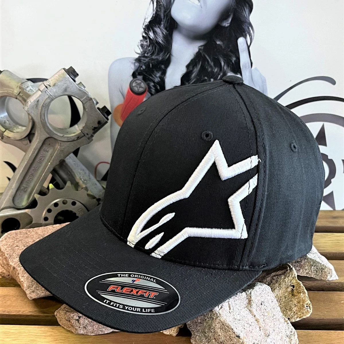 ALPINESTAR MENS CAP LOGO CORP SHIFT FLEX FIT MX SKATE CURVED BRIM